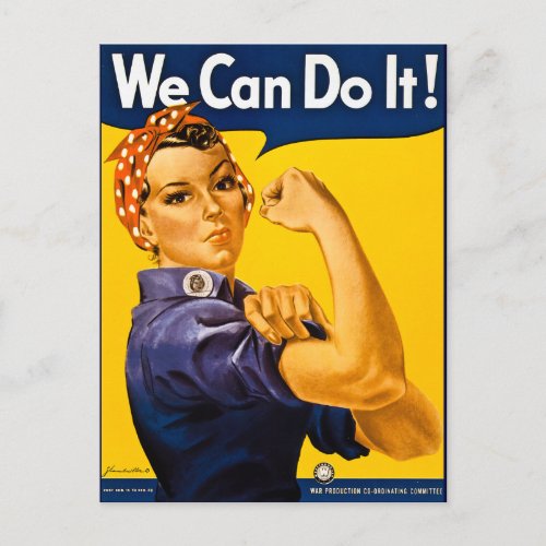 Rosie the Riveter We Can Do It Vintage Postcard