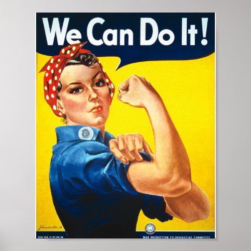 Rosie the Riveter We Can Do It Vintage Poster