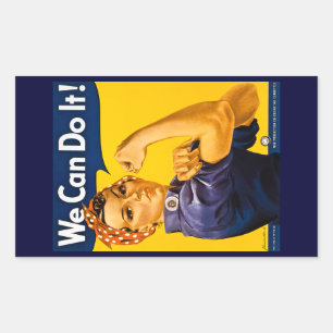 Rosie the Riveter We Can Do It Vintage Rectangular Sticker