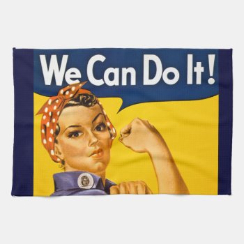 Rosie The Riveter We Can Do It Vintage Towel by scenesfromthepast at Zazzle