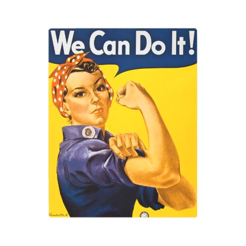 Rosie the Riveter We Can Do It  Vintage WWII Metal Print