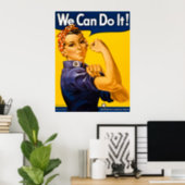 Rosie the Riveter We Can Do It!  Vintage WWII Poster (Home Office)