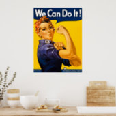 Rosie the Riveter We Can Do It!  Vintage WWII Poster (Kitchen)