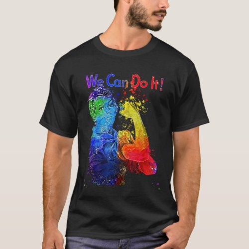 Rosie the Riveter We can Do It Watercolor Art T_Shirt