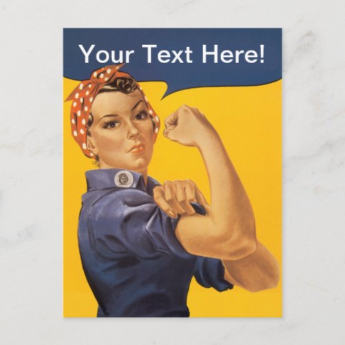 Rosie the Riveter We Can Do It Your Text Here Postcard