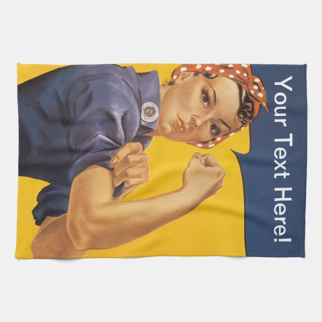 Rosie the Riveter We Can Do It! Your Text Here Towel (Horizontal)