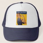 Rosie The Riveter We Can Do It! Your Text Here Trucker Hat at Zazzle