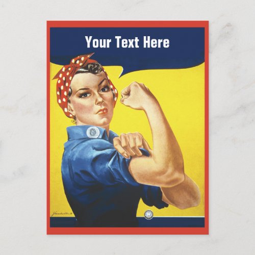 Rosie the Riveter with your custom text Postcard