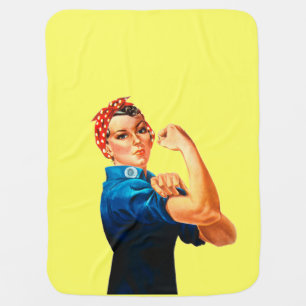 Rosie The Riveter WWII Poster Receiving Blanket