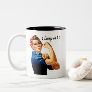 Rosie The Riveter Your Text Two-Tone Coffee Mug