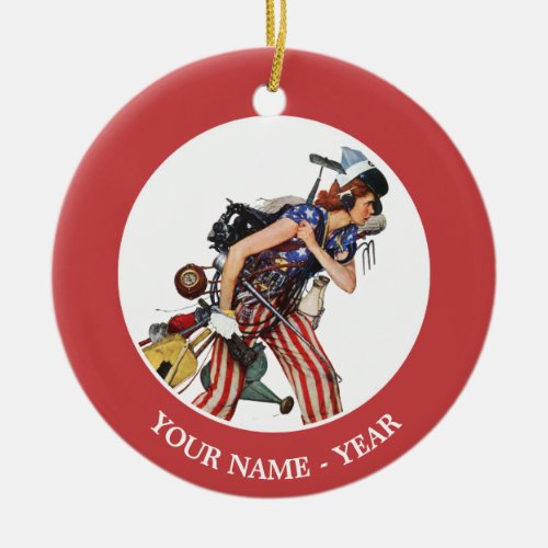 Rosie to the Rescue Ceramic Ornament