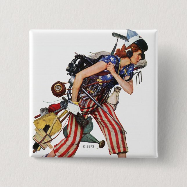 Rosie to the Rescue Pinback Button (Front)