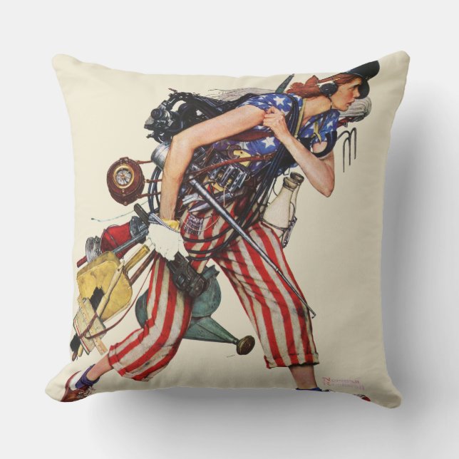 Rosie to the Rescue Throw Pillow (Front)