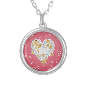 Rosie's Rose Heart Silver Plated Necklace