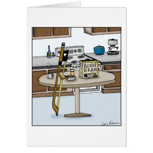 Rosin Bran String Instruments Bow Cartoon Cards (Front)