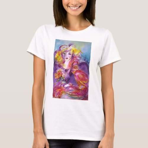 ROSINA  Lady with Rose and Parrot T_Shirt