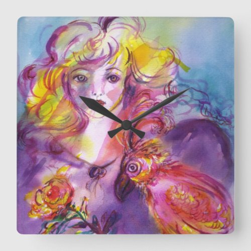 ROSINA  Venetian Masquerade Square Wall Clock