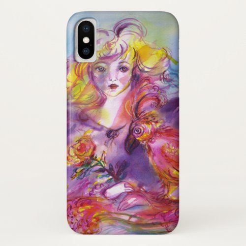 ROSINA Young Girl with Rose and Parrot iPhone XS Case