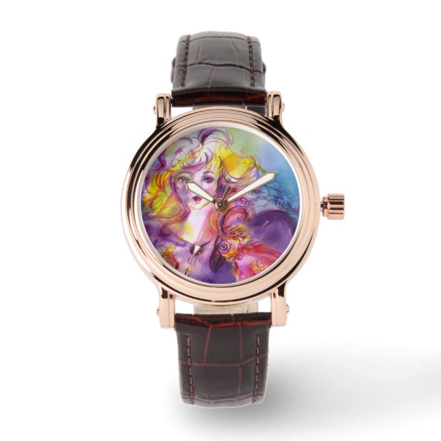 ROSINA /Young Girl with Rose and Parrot Watch (Front)