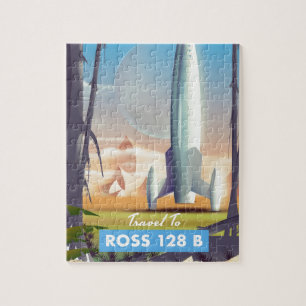 Ross 128 B Science fiction poster Jigsaw Puzzle