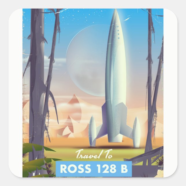Ross 128 B Science fiction poster Square Sticker (Front)