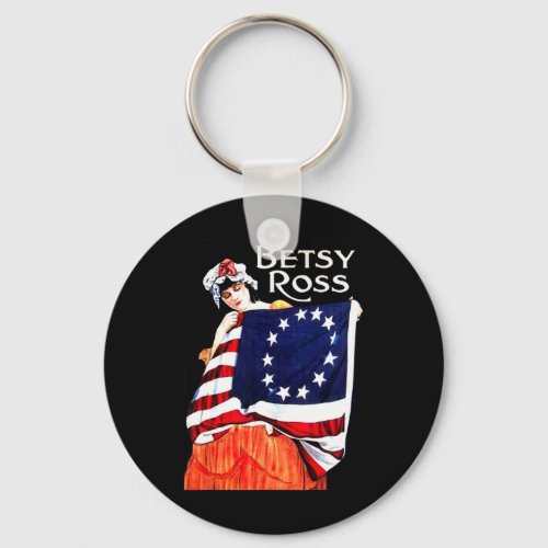 Ross American Flag 1776 Art 4th Of July Gift  Keychain
