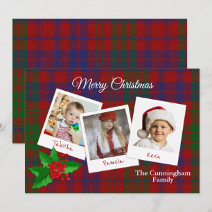 Ross Clan Plaid Christmas Multi Photo Card