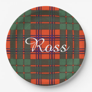 Ross clan Plaid Scottish tartan Paper Plates
