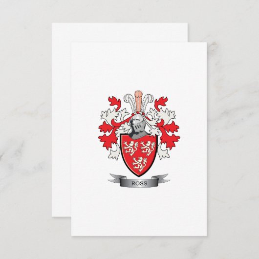 Ross Family Crest Coat of Arms (Front/Back)