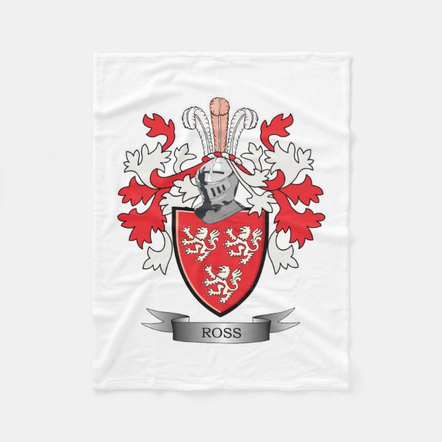 Ross Family Crest Coat of Arms Fleece Blanket (Front)