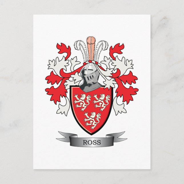 Ross Family Crest Coat of Arms Postcard (Front)