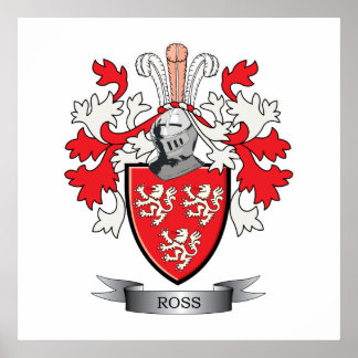 Ross Family Crest Coat of Arms Poster