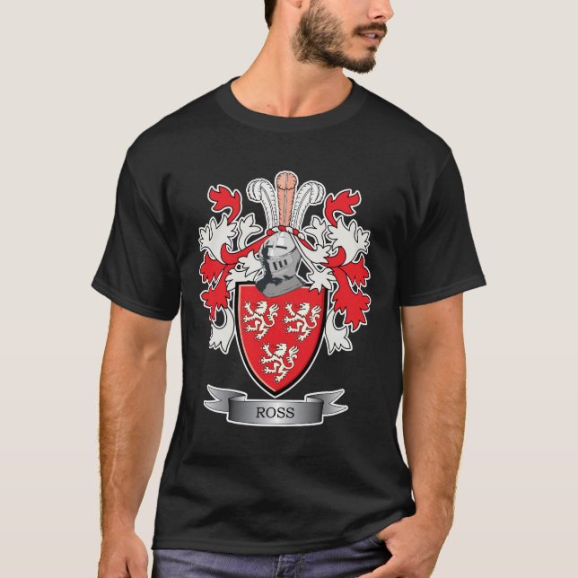 Ross Family Crest Coat of Arms T-Shirt (Front)