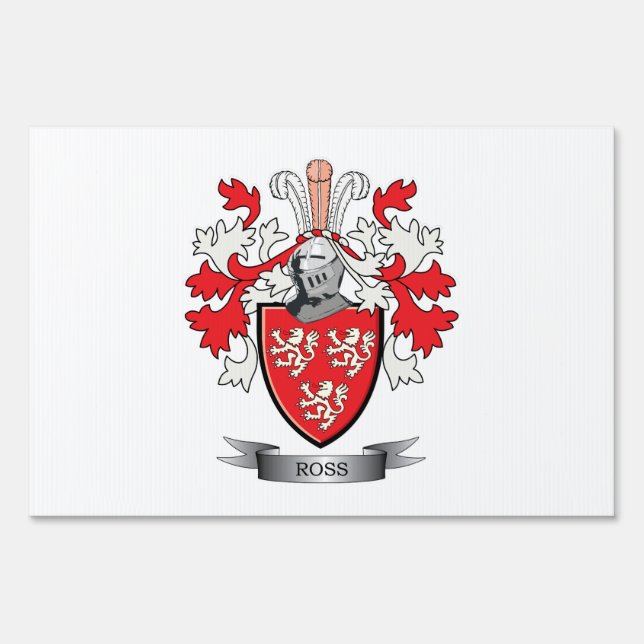 Ross Family Crest Coat of Arms Yard Sign (Front)