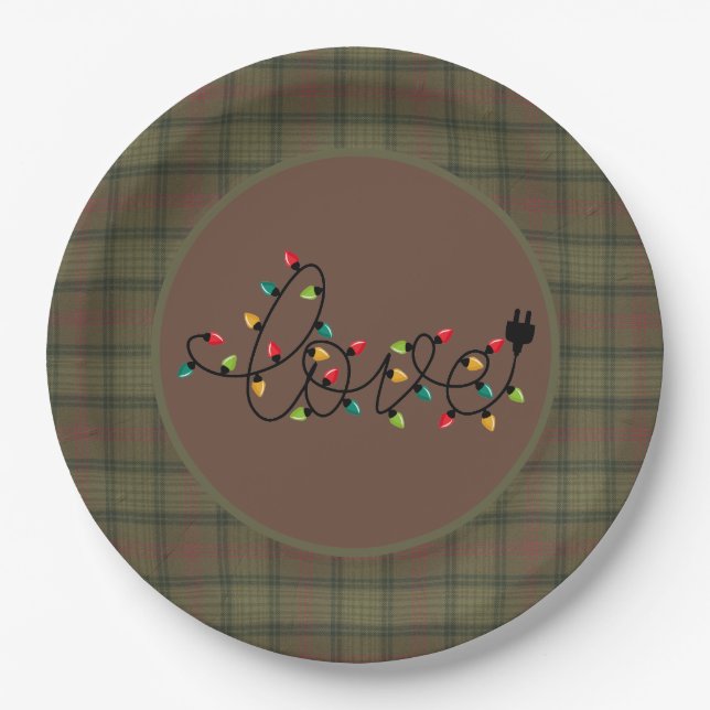 Ross Hunting  Scottish Clan Tartan Christmas Paper Plates (Front)