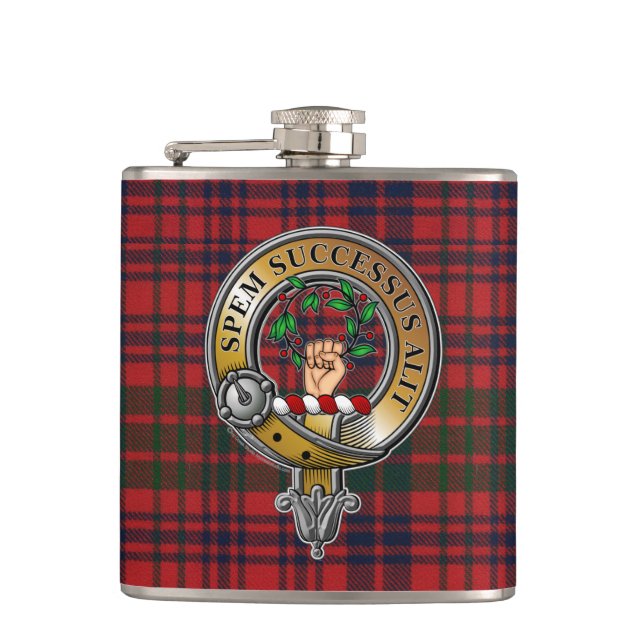 Ross Tartan & Badge Flask (Front)