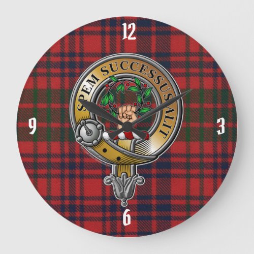 Ross Tartan  Badge Large Clock