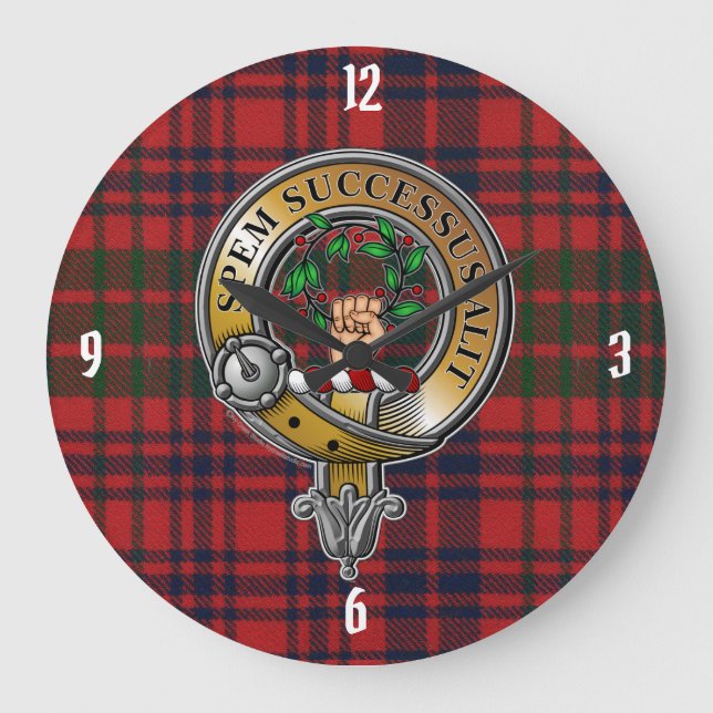 Ross Tartan & Badge Large Clock (Front)