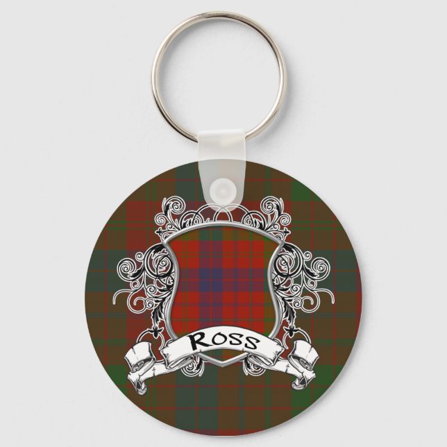 Ross Tartan Shield Keychain (Front)