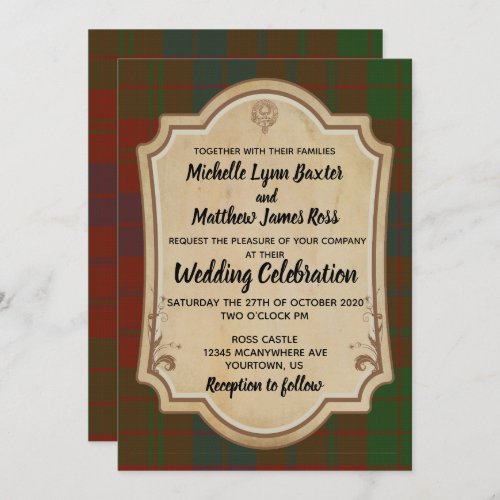 Ross Tartan Wedding Invitation