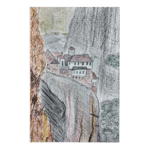 Rossanou monastery Meteora Greece Faux Canvas Print