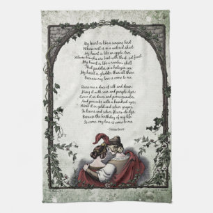 Rossetti "Love" Victorian Poetry Art Tea Towel