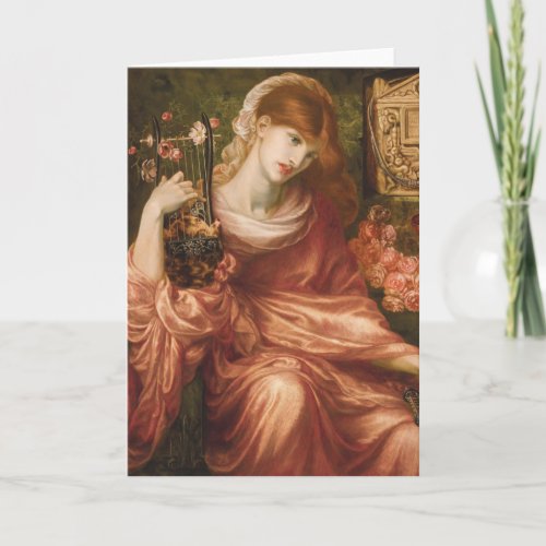 Rossetti Roman Harp Player Greeting Card