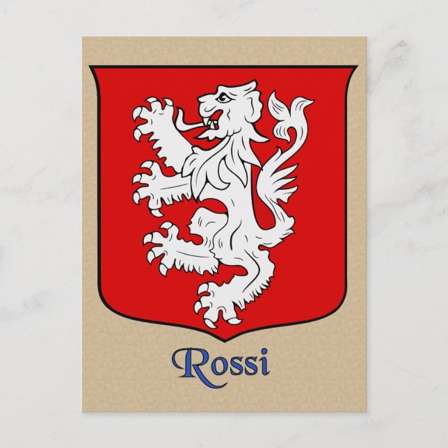 Rossi Family Heraldic Shield Postcard (Front)