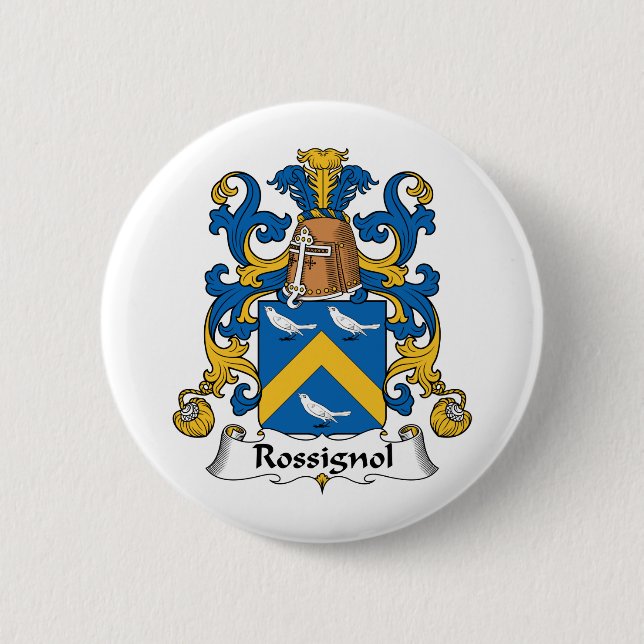 Rossignol Family Crest Pinback Button (Front)