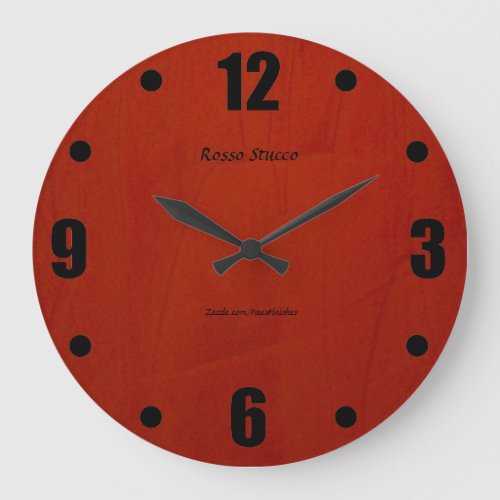 Rosso Stucco Faux Finish Round Wallclock