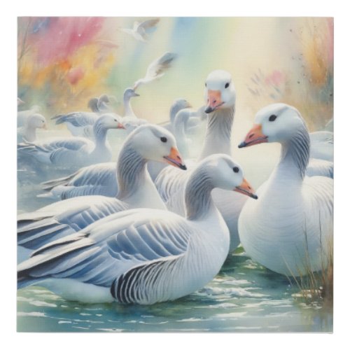 Rosss Geese 270524AREF115 _ Watercolor Faux Canvas Print