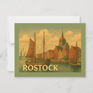 Rostock Germany City Art Postcard