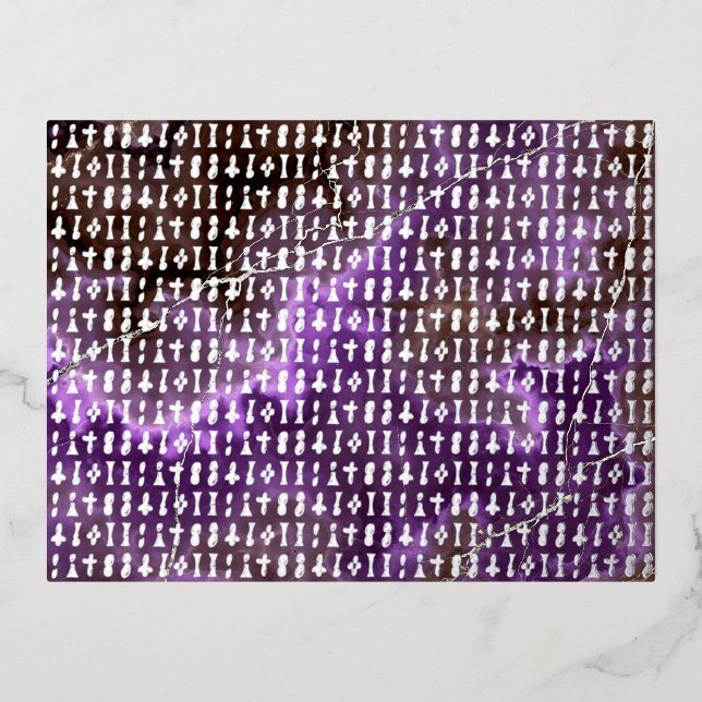 Roswell Alien Alphabet Silver - Foil Holiday Postcard (Front)