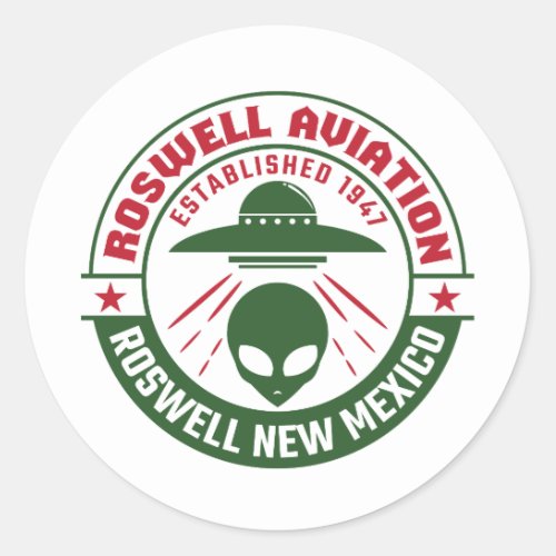 Roswell Aviation Established 1947 Classic Round Sticker